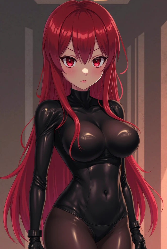 Kushina Uzumaki, aura dominante, she holds a glass of wine, His gaze is penetrating and dominant, ela veste um vestido curto preto de couro, She's wearing a black leather boot., seu sorriso sadico e dominante, She's standing, She's without panties ((NSFW))