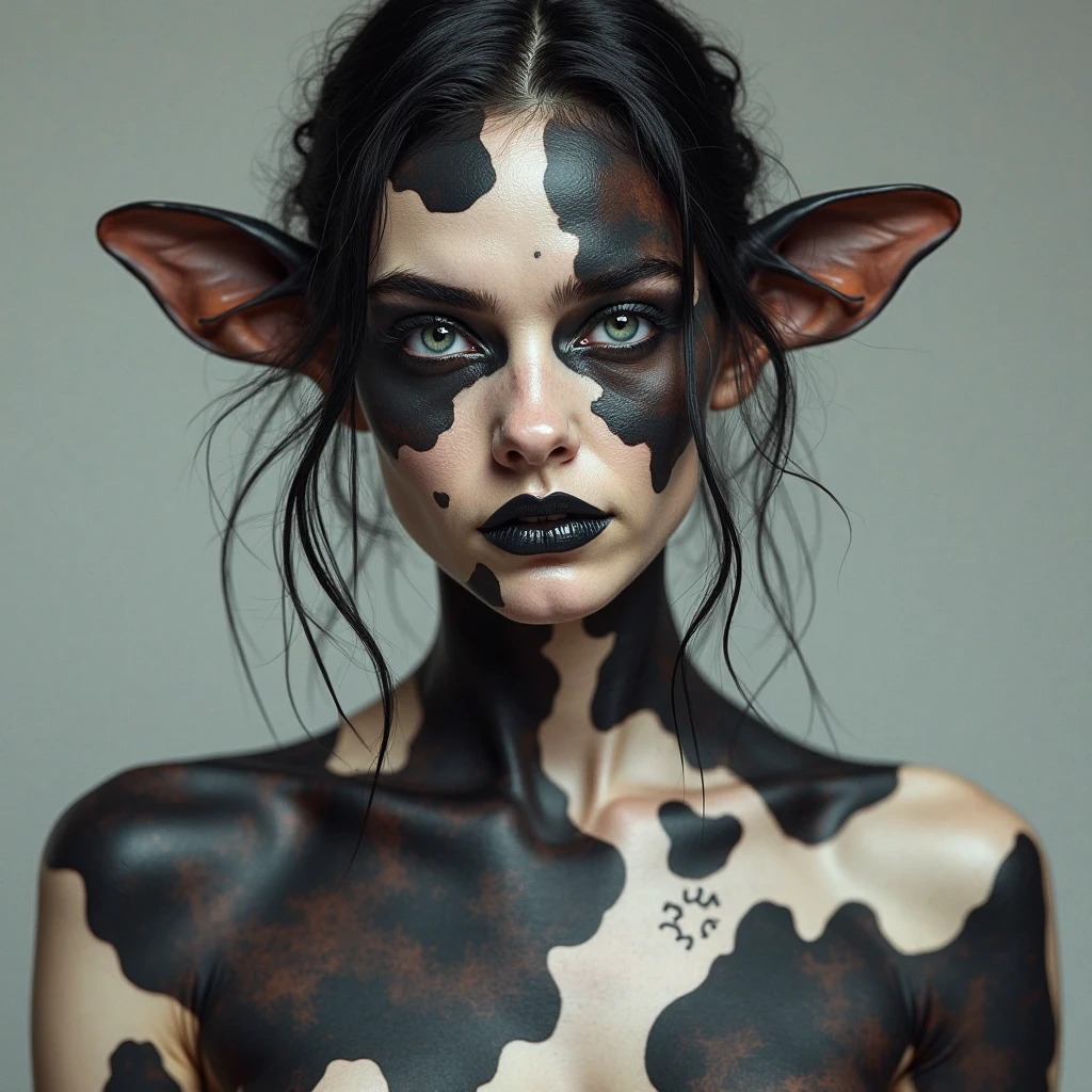 Elle fanning as a cow, Cow snout, cow face, cow nose