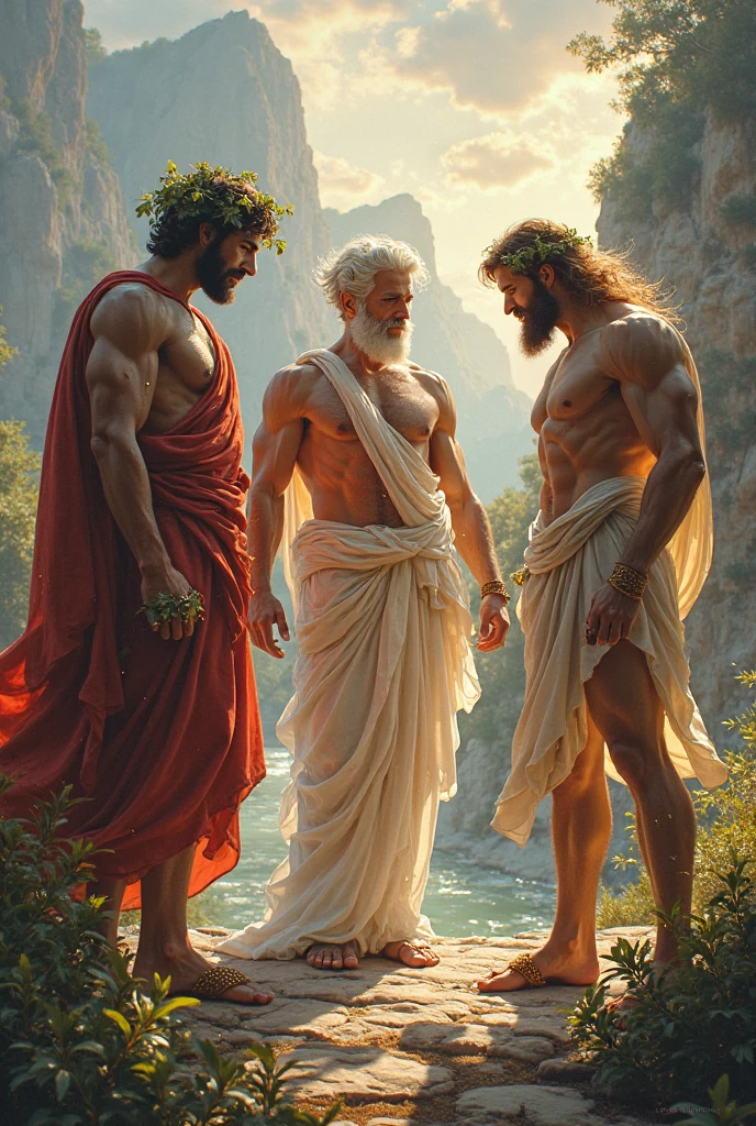 Greek god apollo selfie with zeus