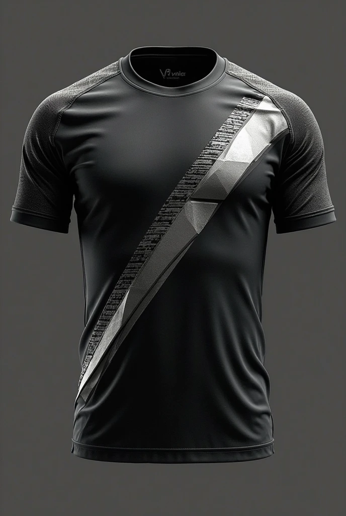 Make a black football shirt with white details on the front and back and with the L on the back 