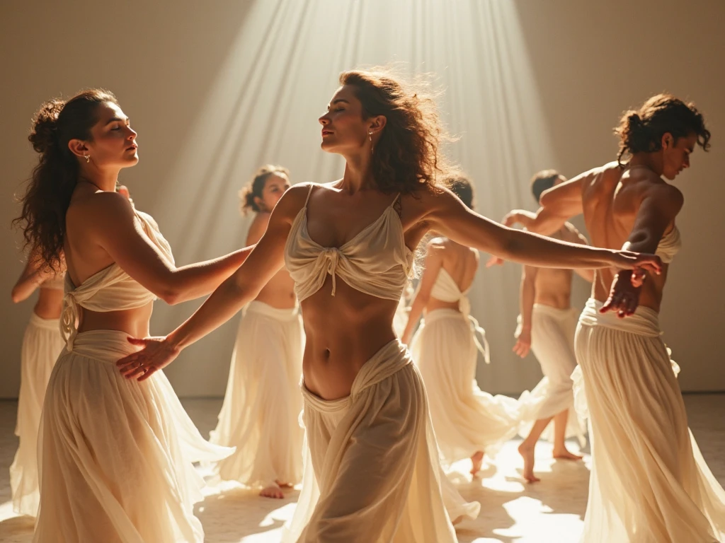 belly ,traditional costume,leuchtende Farben,dynamische pose,ausdrucksstarke Augen,detaillierte Stickereien,langer, Flowing skirt,verzierten Kopfschmuck,ethnischer Schmuck,brilliant stage lighting,komplizierte Muster,Energetic atmosphere,verschwommener Bewegungseffekt,Dramatische Kulisse,Spielerischer Ausdruck,selbstbewusste Haltung,extravaganter Stil,striking performance,anmutige Bewegungen,Exquisite Handgesten,temperamentvolle Tanzroutine,lebendige Musik,diverse audience,begeisterter Applaus,freudige Feier,kulturelles Erbe. blondrot lange wilde Haare (Best quality,4k,8k,highres,Meisterwerk:1.2),Ultra-detailliert,Fachmann,fotorealistisch,hdr,UHD,Studiobeleuchtung,Feinste Malerei,scharfer Fokus,physikalisch basiertes Rendering,extremely detailed description,lebendige Farben,bokeh,Portraits. oben ohne