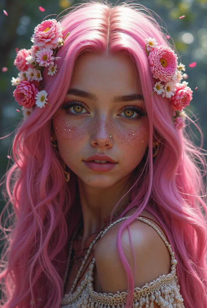 Beautiful girl with pink hair
