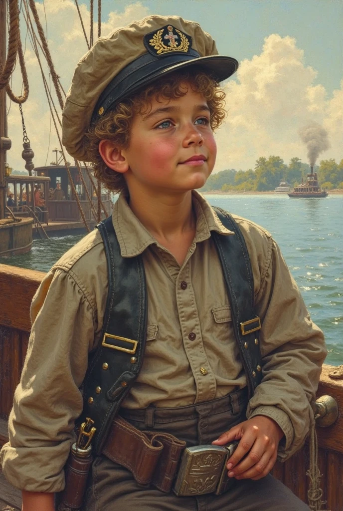 Nostalgic sailor boy realistic style