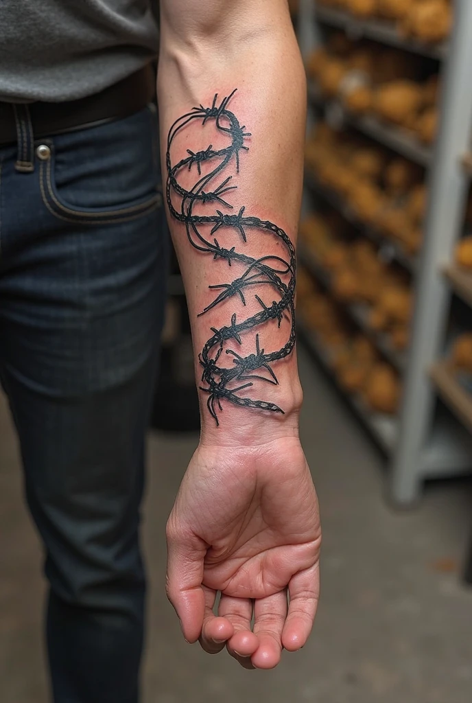 A hyperdetailed 16k resolution ultrarealistic photoillustration of a human hand in close-up, a tattoo mirrors the bone structure on the surface of the hand