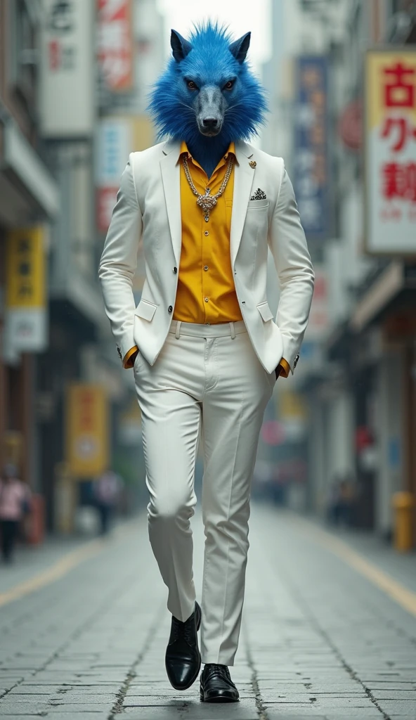Gautam rode goes shirtless in front of crowded people on a City Street.his nipple touched by the Guy. He gigles. He laugh. The wind blow the coat. He just wear the yellow suit with no Shirt inside. 