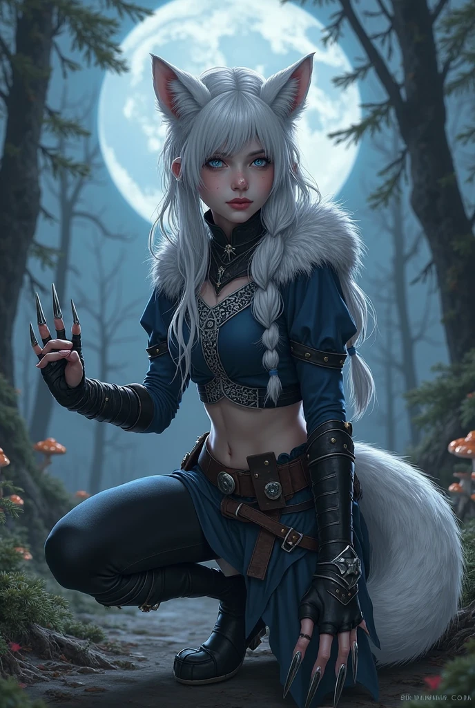 woman, solo focus, medium breasts, half drag, red eyes, purple eyeshadow, light gray long hair with green locks, choker, eyelashes, detailed hands, detailed anatomy of the hands, (red short top), (purple and black leggings), bare stomach, (red shorts), detailed eyes, expressive eyes, smiling, solo, full body, (red boots), fingerless gloves, (black and purple arm warmers),  wolf ears, white hairy neck, gray hairy body, gray hairy legs, gray hairy arms, white hairy face, anthropomorphic wolf, 1 girls, antrum, female, hairy, hairy, hairy hair, infernal dog, looking at the viewer, diaphragm, smiling, solo, wide hips, wolf, wolf ears, wolf girl, wolf tail, ((wolf)), antrum, bipedal, black shadow, medium breasts,  shadow, female, skin, makeup, mammal, black nose, smile, (((soil))), humanoid, animal ears, hairy, medium breasts, masterpiece, HD, best quality, white hair, hair all over the body, smooth hair, humanoid wolf, humanoid hell dog. --auto --s2