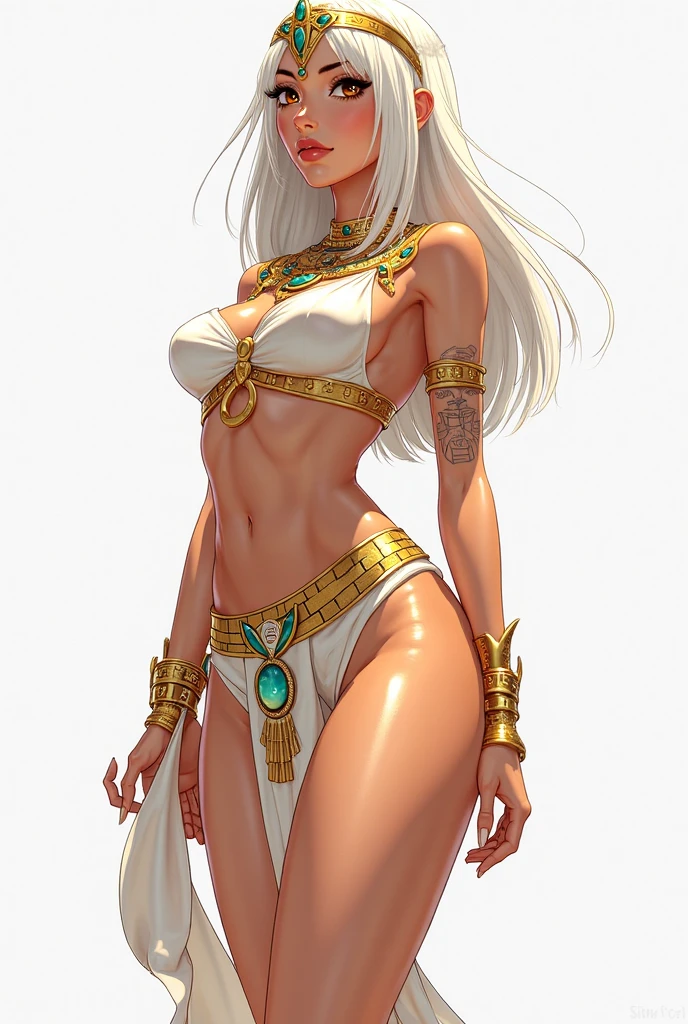 ((best quality, masterpiece, perfect anatomy, detailed picture)), furry, 1female, pantherine, two tone fur, black body, grey fur, sexy, long white hair, ponytail hair, fluffy feline tail, yellow sclera, tribal tattoo, ear rings, red blushing, shy, in the ruins, portrait, illustration, golden necklage add_detail:1 ,golden bracelet add_detail:1, golden navel piercing add_detail:1,espalda a espalda 2 chicas add_detail, egiptian princess add_detail:1, egyptian clothes add_detail