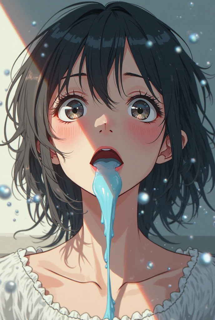 nsfw, (masterpiece), (photo realistic1.4), ultra high res, best quality, 8k BREAK solo, solo, 1girl, (idol master),(fumika sagisawa) ,(19years old, beautiful girl), (beautiful eyes),(((beautiful black hair))), (((long straight hair))), ((hair band)),(blunt bangs),one eye covered by bangs,((wearing glasses:1.9)),((completely nude)),(pubic hair),(wet hair), (wet skin), ((Sweat)), ((vapor)), (flat chest,large breast large areola),((wash my face:1.5), (Front view),(((multiple boys:1.9, peeing on a girl,multiple penises:1.9, gangbang))),((ecstasy torogao, saliva trail, nose blush,one eye closed,out tongue)),cleavage of the breast,happy,((smile:1.9),((cum on body:1.9)),((cum on face:1.9)),((cum on hair:1.9)),((cum in mouths:1.1)),((sitting,cupping hands, open mouth, own hands together)),((one eye closed)),(((looking at viewer),(Washroom),