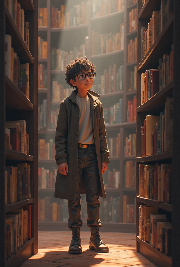 Painting by Jean-Baptiste Monge depicting a black boy with a small penguin with magical power in his hands, looking at his hands, (Pixar Style)++, 3D, Jean-Baptiste Monge, inside the room, (appears the bed, walls and a window), pictures and bookshelves on the wall --Air 2:3 --testp -optimist; --auto --s2