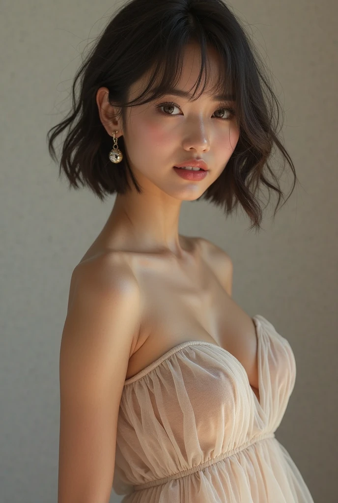 Best Quality, masutepiece, 超A high resolution, (Photorealistic:1.4), Raw photo, 1girl in, kｰpop idol, short-hair, Indoor, Summer noon,Detailed eyes,(realisticeyes),delicated face,realskin,detailed hairs,Detailed skin,Beautiful face,Smiling、((Beautiful hair ornament))、