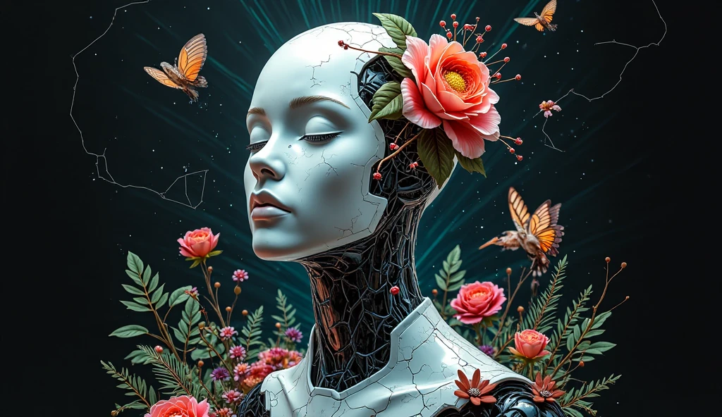 (masterpiece:1.2,Exceptional Quality,mirror-like,Cinematic Experience,Photorealistic,RAW Photos,Super detailed),8k,wallpaper,(Beautiful multiple exposure illustration jigsaw puzzle combining a female cyborg and a futuristic city:2.0),(1000 piece jigsaw puzzle:2.0),(Background is white:2.0),(Create the outline of a female cyborg holding a daisy flower:2.0),Sharp lines,Sharp Focus,Double Exposure,Full Color,(Detailed Female Hands:2.0),(Beautiful female hands:2.0)
