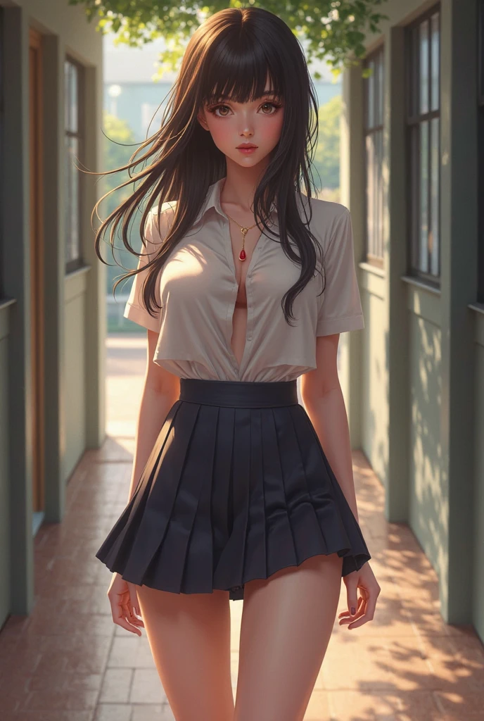 Teacher, girl, dress, white panties, Show your underwear,
