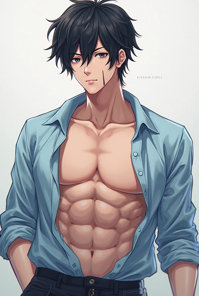 Libido boy，Abs，ultraclear，Evil laughter，big breasts exposed cleavage