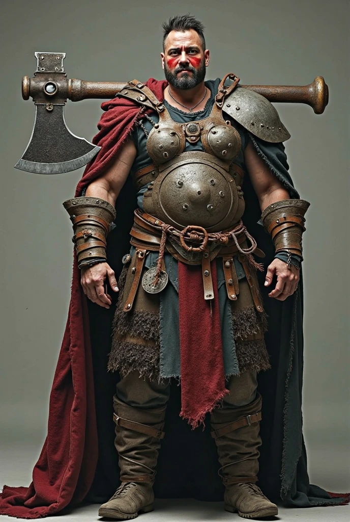 warrior dwarf, homme, 40 ans, A battle axe in hand, un couteau dans la ceinture, corps entier, JdR, fantaisie, highly detailed, digital painting, roux avec une barbe , without background, no background.