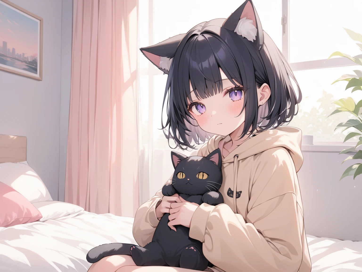 A cat awakens from a long slumber, masterpiece, best quality, super detail