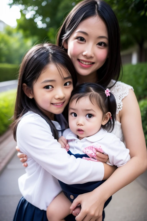 Ultra-realistic capture, Highly detailed, Skin texture must be natural, With such detail that pores can be finely identified. Skin should look healthy, In a uniform tone. Use natural light and color, masterpiece, (girl), (3 girls), ((((twins fashion)))), ((twins)), (((clones))), hug, ((female child)), ((toddler)), ((())), nude, naked, (nsfw)