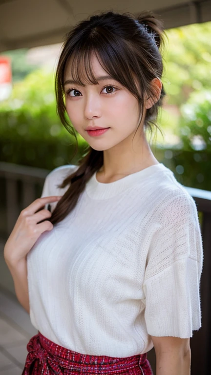 masterpiece, highest quality, High resolution,alone,Brown,artistic,Best lighting,casual,Flat Chest,Beautiful Face,expensive,smile,light makeup,Age 24,Calm woman,Detailed Hair,Laughing woman,Face Focus,Forehead,A woman in a football uniform,jogging