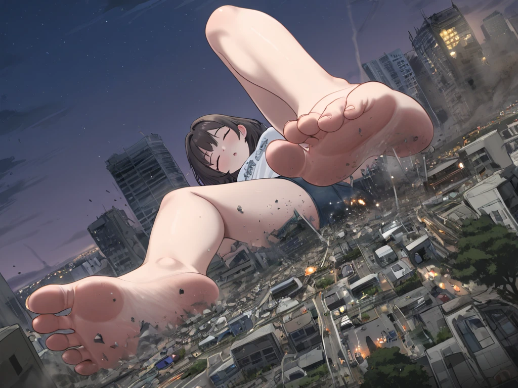 giantess、A woman bigger than a building、Giantess、Completely naked、Masturbation、Sit with your legs apart、masterpiece、Detailed illustrations、precise illustration、High quality、blush、Ecstasy face、Ahegao、Squirting、orgasm、Shaking breasts、Cute woman、Bob Hair、Hotel Room、Lying on top of a small town、Small breasts、Big nipples、Hairy pubic hair、Open your mouth、With legs apart、I can see your pussy、Open your with your fingers、Love juice drips、Low - Angle、Close-up、rubble、rubbleになった大都市