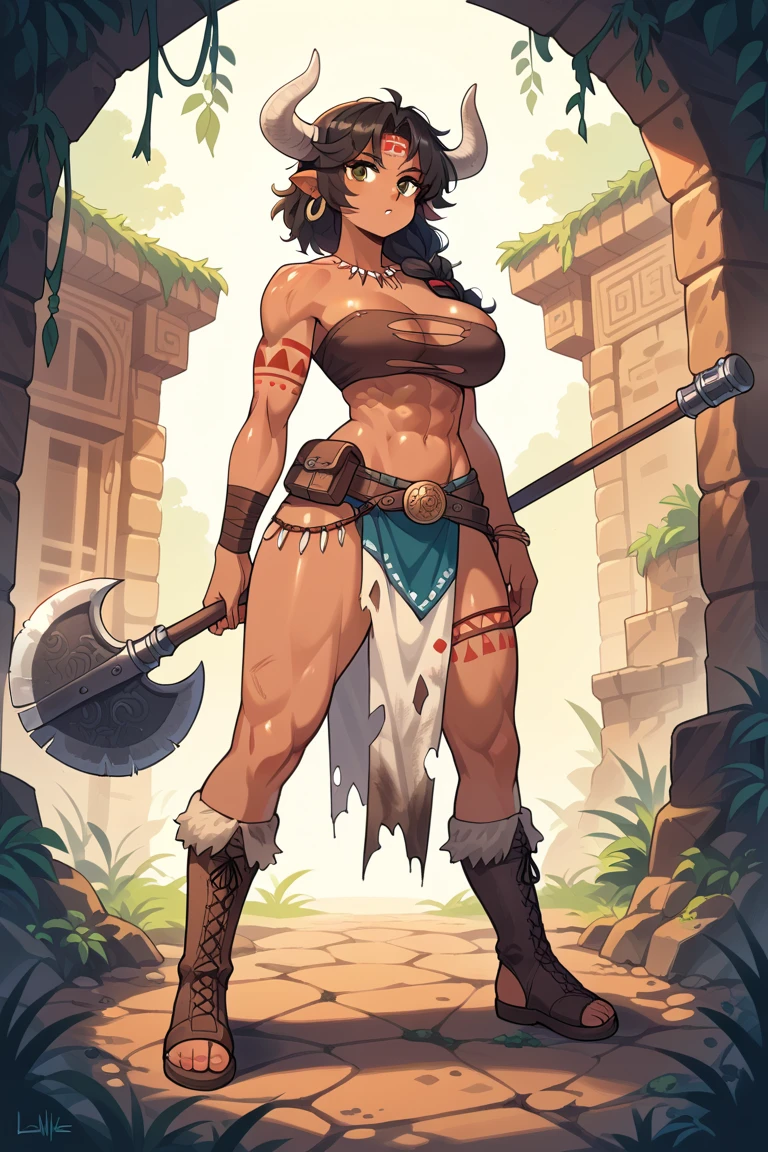 Amazon warrior, woman, tribal, barefoot