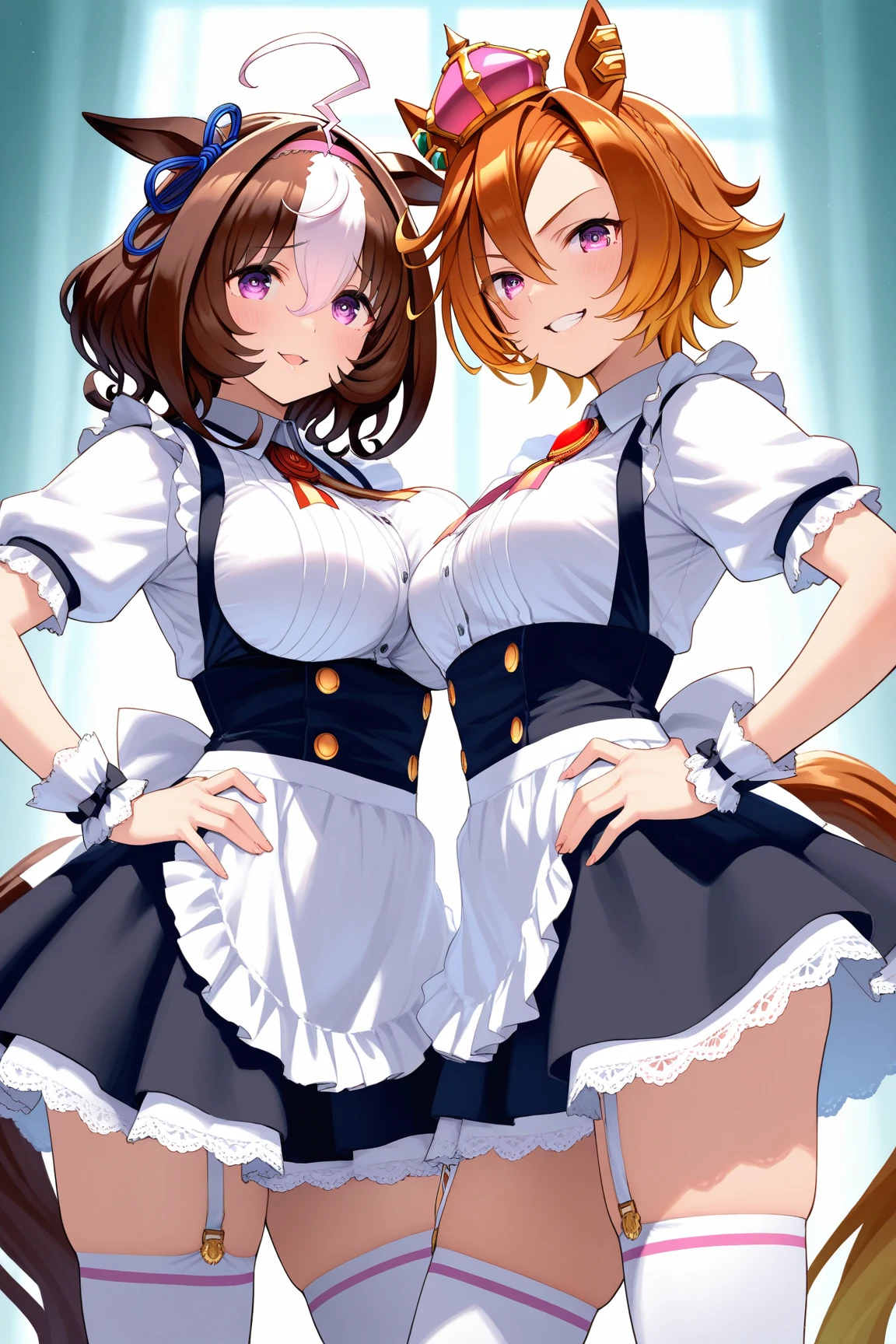 Highest quality Highest quality masterpiece Super detailed An illustration One Girl tall Orange short bob Small breasts Choker with orange round gemstone Oversized cream off-white sweater Moe sleeves Ribbon on waist No pants black tights Orange indoor slippers
