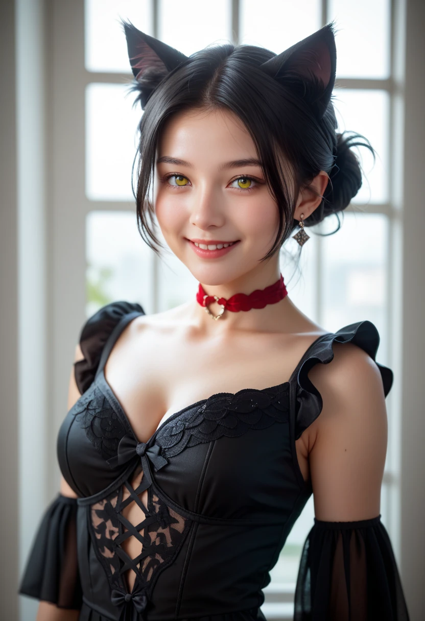 fotorrealista,Realistic illustration in Manga style,((obra maestra)),((La mejor calidad)),((Calidad Ultra)),((ultra detallado)),((1girl)),((Only)),((waifu:1.5)),Perfect ???????,hermoso cuerpo,hermoso_cara,ulzzang-6500-v1,E-girl,Excepcionalmente Beauty Waifu Princess Emma Stone como Nezuko Kamado Demon Slayer,en un hermoso vestido estilo de princesa con flores de hielo y piedras brillantes,ropa mojada,Calcetines negros,((rosa-brillante_ojos)),cabello largo ondulado,delineador,Maquillaje lindo,lipstick,Glossy lipstick,con una mirada de amor,con una linda sonrisa,((ojos detallados perfectos)),en un restaurante elegante estilo Cyberpunk,lluvioso afuera,noche,bioluminiscencia,light particles,((Extremadamente CG Unidad 8K Fondo de pantalla)),((cinematic lighting,best quality backlight)),Detalles intrincados,Suave,foco nítido,Extremely beautiful and aesthetic,Renderizado de octanaje,retrato de cuerpo entero,damp skin,((Cuerpo detallado perfecto)),