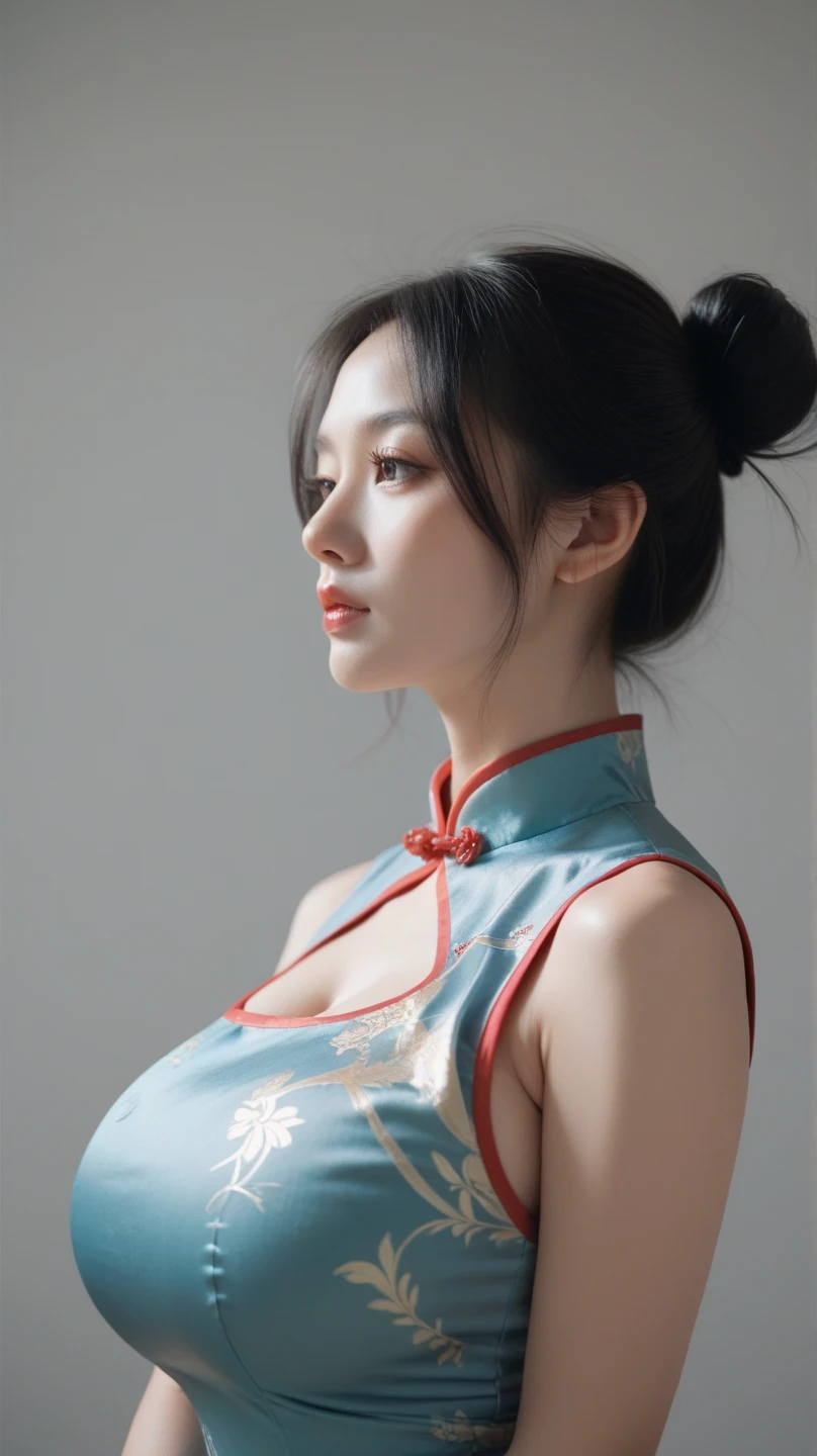 NSFW, score_9, score_8_up, score_7_up, rating_save , Realistic Beautiful ancient chinese woman, open shoulders, showing thighs, big breasts, crawl pose, side view, best picture.