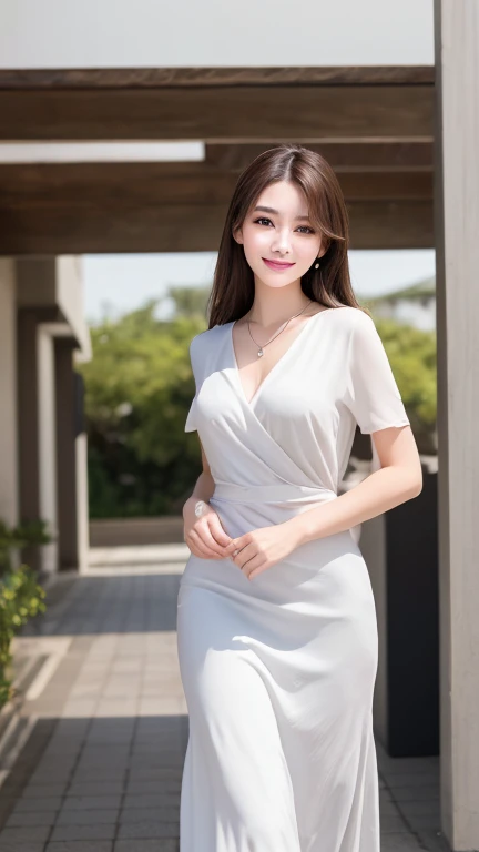 ulzzang-6500-v1.1, (RAW photo: 1.2), (Real photo), (Real photo: 1.4), 1 girl、Perfect anatomy、1、Looking at the camera、Medium length hair、uniform dress, walking beside a cool blue river in forest, with the moon and stars, ((by the river at night in forest: 1.1))、(Business service)、Asian eyes Ella,