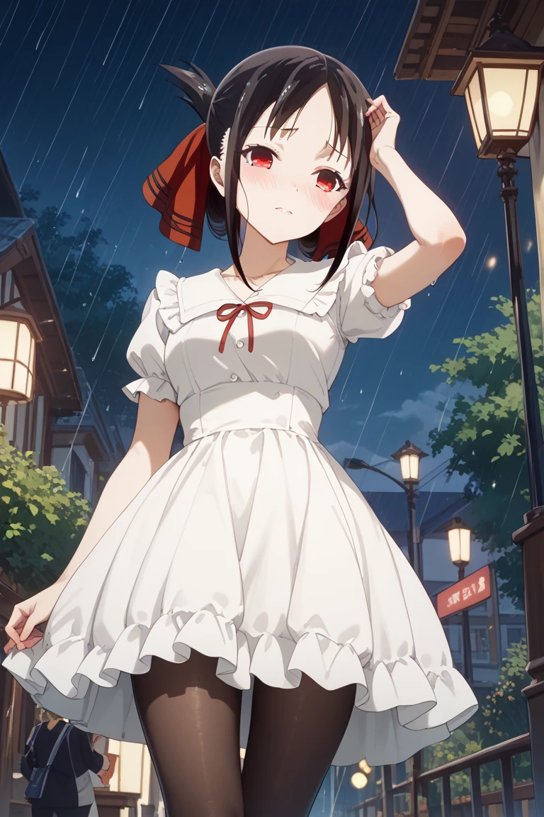 Little People Series, Yuki Osanai, Bob、Shortcuts, cropped black hair, bangs, Slanted Eyes、(Red gradient eyes:1.2), (tears、Crying face、Cry、Open your mouth wide)、Embarrassing、Favorable、((Red cheeks、Red face))、Young、Short、(Trembling)、((Small breasts))、(avenger、murderer、Serial killer)、Have a crude weapon、Bathing in blood、Bloody clothes、Blood dripping from the forehead、(No underwear)、Glare、Staring、
break , Open the chest、 Visible valley, On the way home, my body and face were covered in blood.、Bloody white sleeveless top,Around town、Night Sky、Starry Sky、
break、Around townを歩く、Hug viewers、Spread your arms、Wide-open sleeveless、Hair fluttering violently in the wind、(To harass the user)、
masterpiece, Highest quality, High resolution, unity 8k wallpaper, (Beautiful attention to detail:1.6), Highly detailed face, Perfect lighting, Highly detailed CG, (Perfect hands, Perfect Anatomy,Perfect five-finger),Full body portrait、