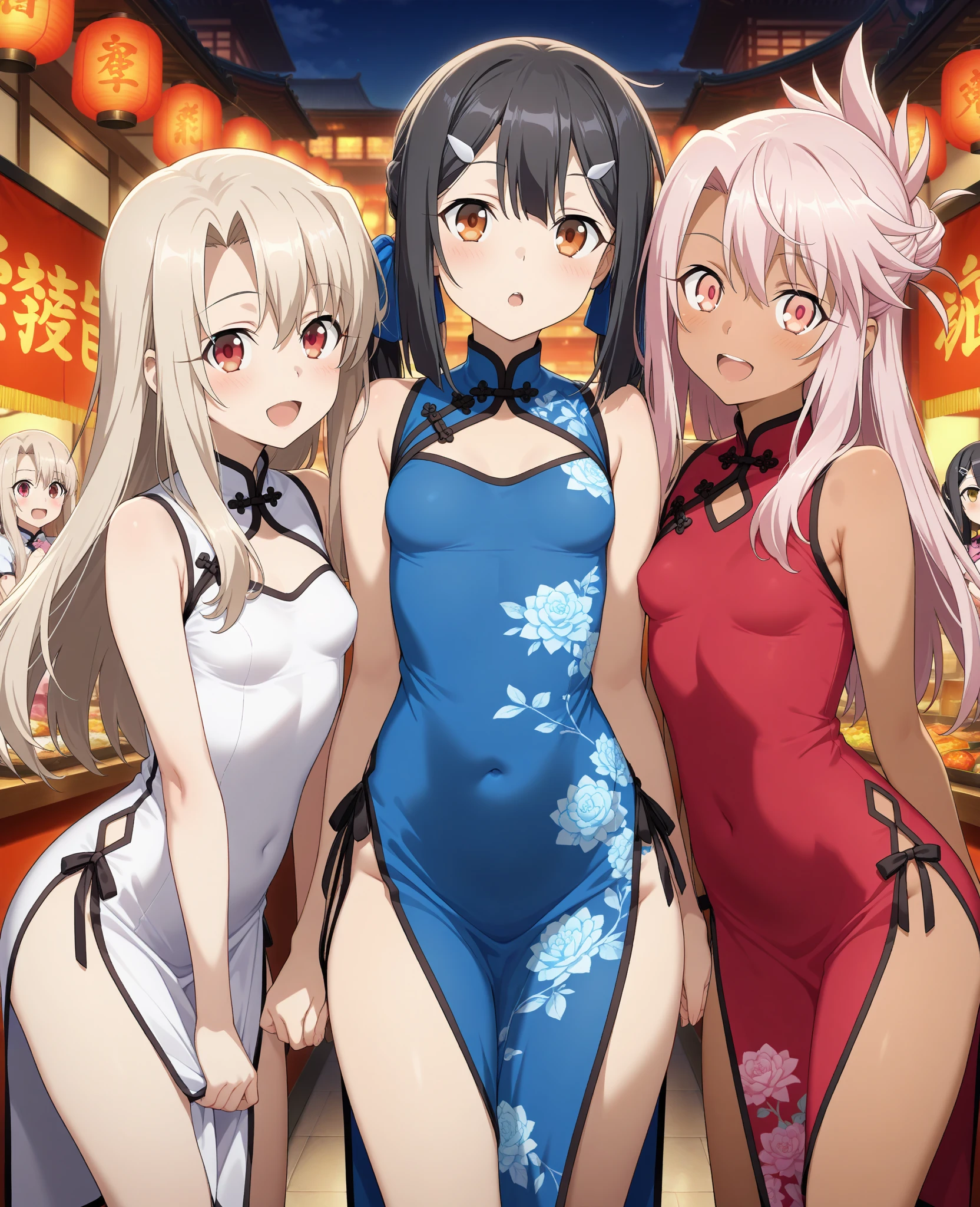 ((masterpiece、Highest quality、Official Art))、PRAYER、Anime Key Media、Idol Concert、Japanese Summer Festivals、Japanese-style concert stage、(3人のcute naked girls、Big eyes、Baby Face:1.4、kawaii:1.4、smile、sing、dance、Play a Japanese instrument、Ribbon headband、Ultra mini skirt:1.2、Oiran、Japanese style idol costume:1.2 )、Exposing the breasts、Hair of different colorr.々Hair style、(((Full nudity、Pussy、cute)))、(Sweat a lot、Glowing Skin)、Anime key visual, ((The characters are unique))