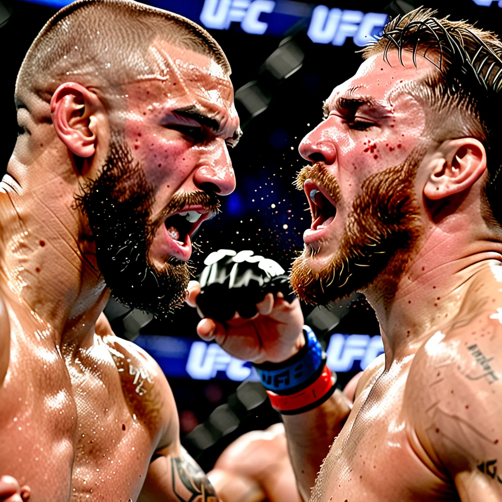 Conor Mcgrego kissing khabi realistic and cute style