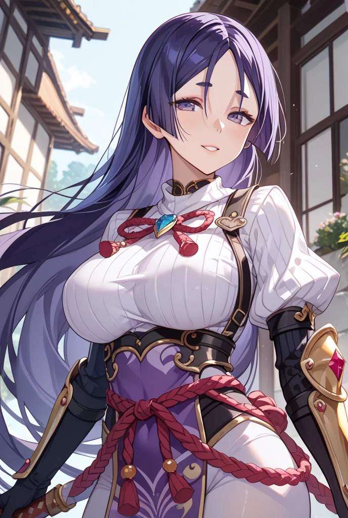 ANIME , high detailed
1 chunky girl, very long hair, Taihou, blue hair, burgundy colored eyes, happy expression, busty, round buson, gorgeous chunky body, yellow Genetics's uniform, Juliet sleeves, skirt