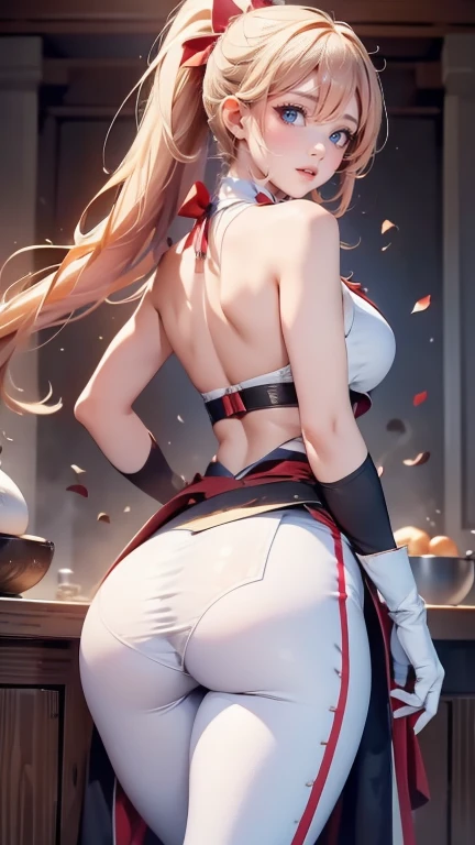 yanfei, yanfei, antlers, horns, pink hair, long hair, hair between eyes, (green eyes:1.5), open mouth, smile,
BREAK black bra, black shorts, boots, bow, bra, high heels, long sleeves, midriff, navel, red headwear, red skirt, red vest, shorts, skirt, two-tone footwear, vest, yellow bow,
BREAK indoors, courtroom,
BREAK looking at viewer, (cowboy shot:1.5),
BREAK (masterpiece:1.2), best quality, high resolution, unity 8k wallpaper, (illustration:0.8), (beautiful detailed eyes:1.6), extremely detailed face, perfect lighting, extremely detailed CG, (perfect hands, perfect anatomy), ass,ass focus, looking back, big ass, large ass, good ass, (large ass:1.8), (big ass:1.8)