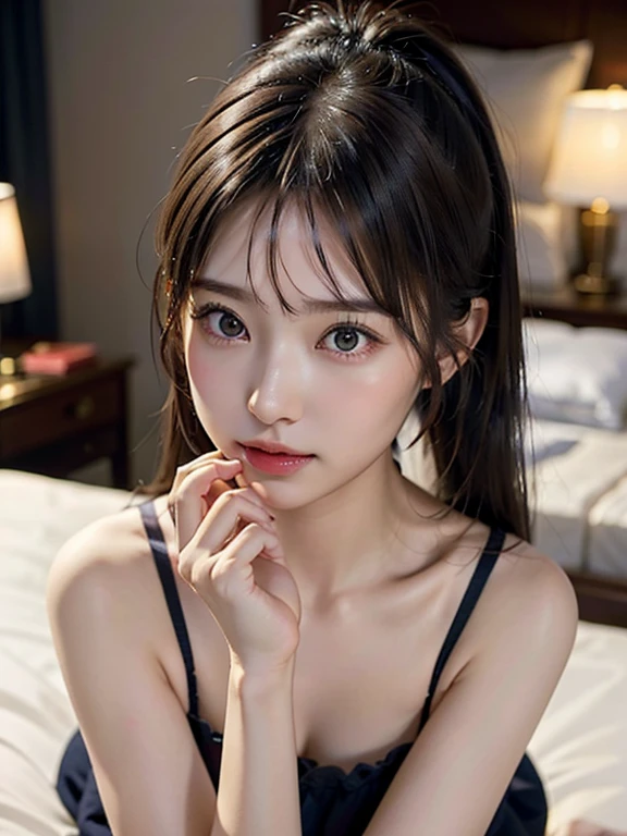 masterpiece、top-quality、Raw photo、Photorealsitic、hugetits、face lights、shinny skin、hight resolution、super detailing、Black Choker、A dark-haired、Medium Hair、Playing billiards