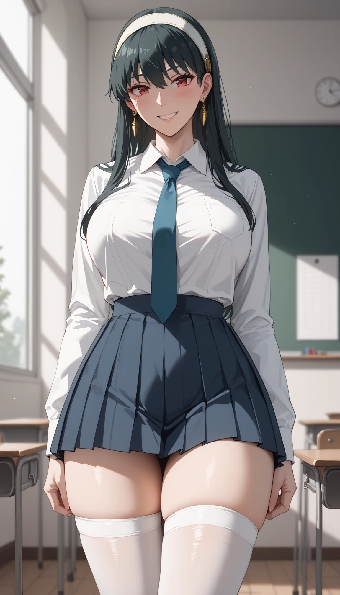 Highest quality,masterpiece,8K,1girl,((big breasts:1.3)),((orgasm,blush:1.3)),angry, sweat,mini skirt,lift skirt,upskirt,mizuki yukikaze,hair ribbon, green shirt, serafuku, white neckerchief, long sleeves, pleated skirt, black skirt, black thighhighs,pussy juice,white panties,((walking,from side:1.3)),classroom