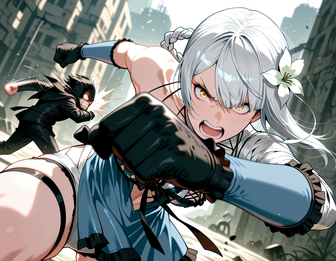((((Solo))))、Highest quality, Best Quality,Best illustrationedieval Armor、(Brown clotheedieval Knight、Full grey armor、(((20-year-old woman、Curly Hair、Medium Hair)))、Dramatic Angle、(battle)、battlefield、Movement angle、Grab the sword、wasteland、(Fighting stance)、Run、(((White background)))、Grab the sword、early、(Embarrassing、Embarrassed)、(From the back、Back view)