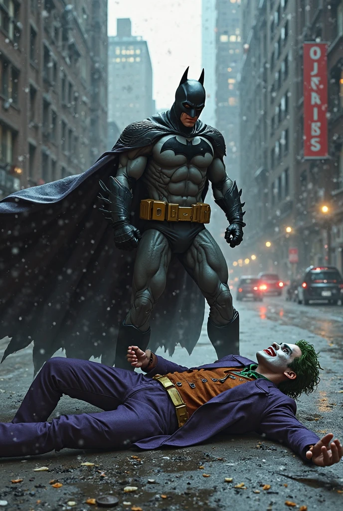 in cave,defeated and stripped Batman raped by Joker