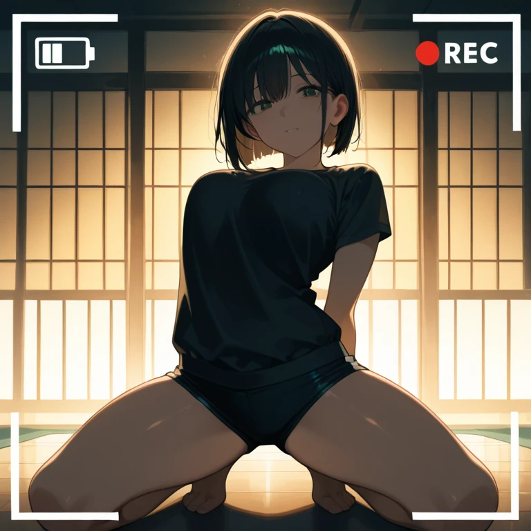 Highest quality、Ultra-high resolution、Fantasy、roleplaying game、The first is a small, naked Hobbit girl with no clothes on, looking embarrassed.、There is a transparent balance ball between the legs.、In the bedroom、night、Under-rim glasses、Pushing your hips forward