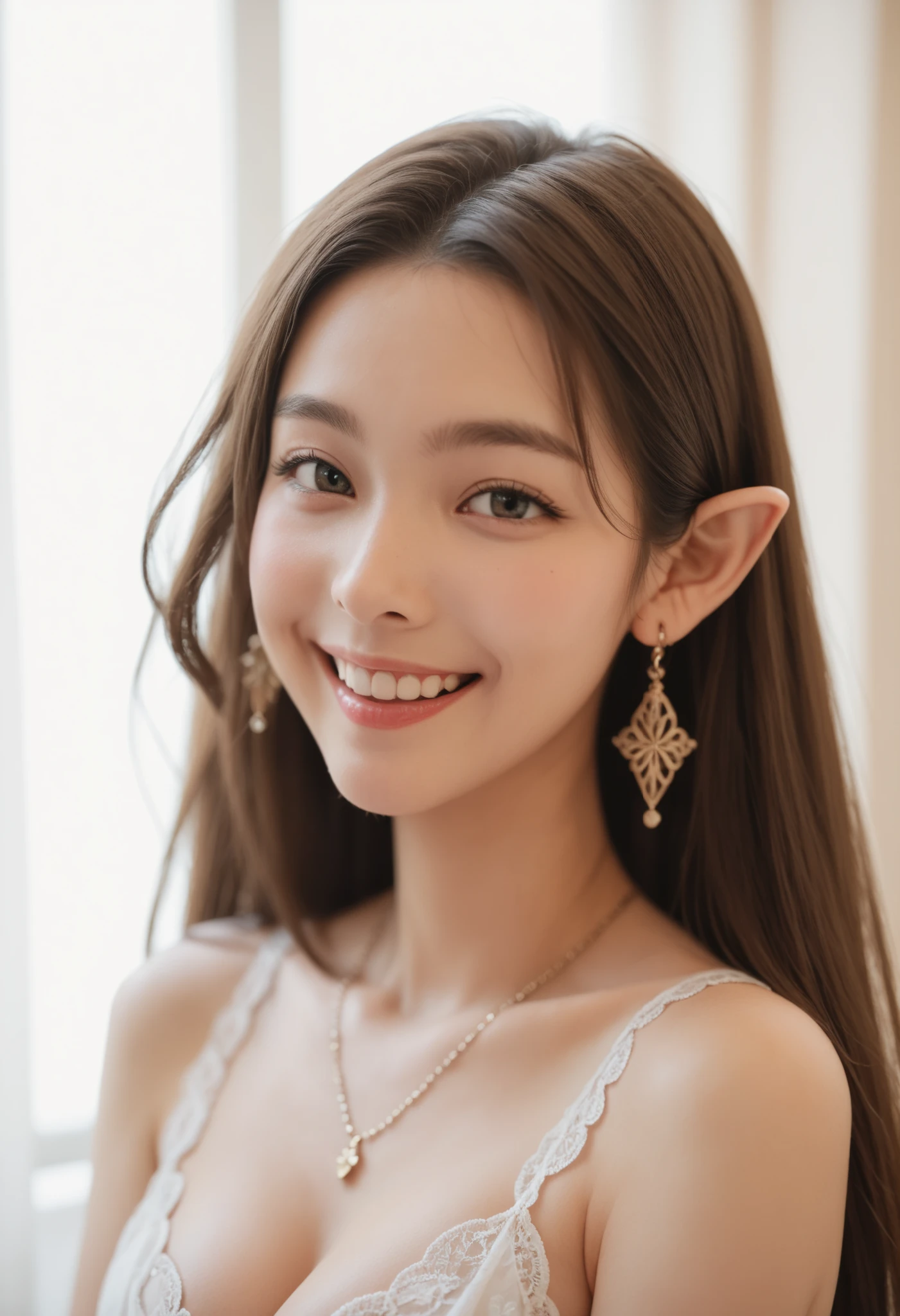 A sacred and enchanting elf, Fearless smile