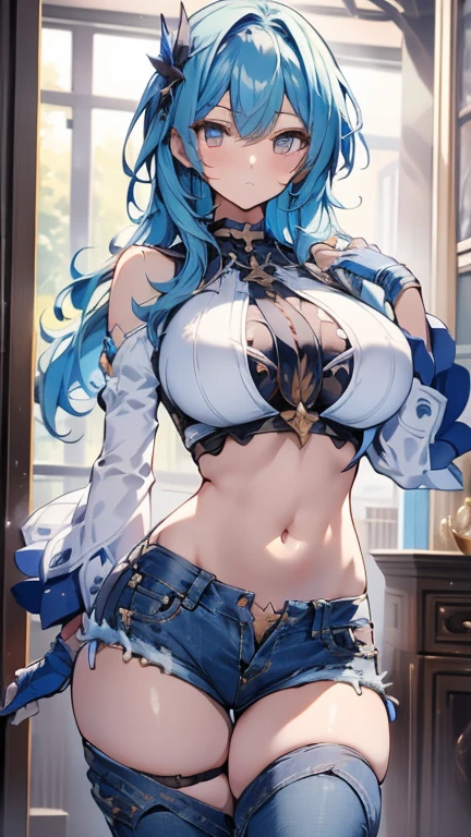 最high quality、best image quality、masterpiece、girl((20-year-old、 By becoming、vest bust、medium bust,wide open breast tea、shining eyes, neon hair、long hair、thin,highest valley、black tank top、blue pants、full body tattoo,diamond earrings、Wristband、necklace,bedの上で寝る,lie)),high quality、beautiful art、background((Beautiful hotel room,bed、Scattered books))、Flight、debris flies、Depth of written boundary、movie、visual art、perfect art、8K,genuine、Dynamic Performance