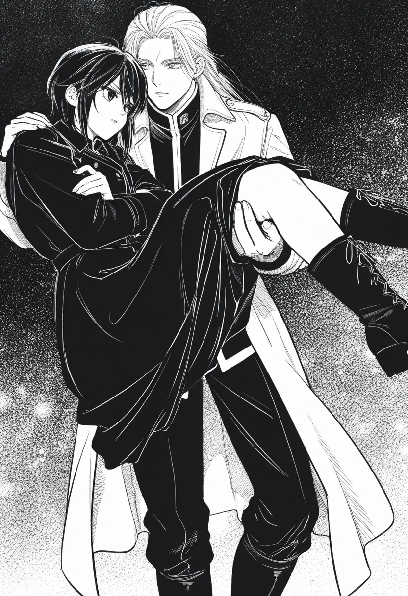 Two Yakuza women back to back punching each other, the first being tall, short blonde hair, shirtless with a dragon tattoo on her back brown White dress shoes, The second tall pale long black hair set, white dress pants, white dress shoes, silver dragon tattoo on back, tall tower backgrounds
