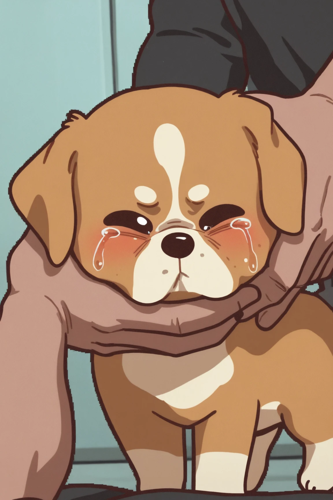 Labrador,Gay,blush,Sweat,Handsome,erection,Big penis,Super big,pubic hair,Big ball,Deep Throat,Lick the viewer,Service,Cum in mouth,Cum on face,Close one eye,blush,Heart symbol,Looking up,Black eyebrows