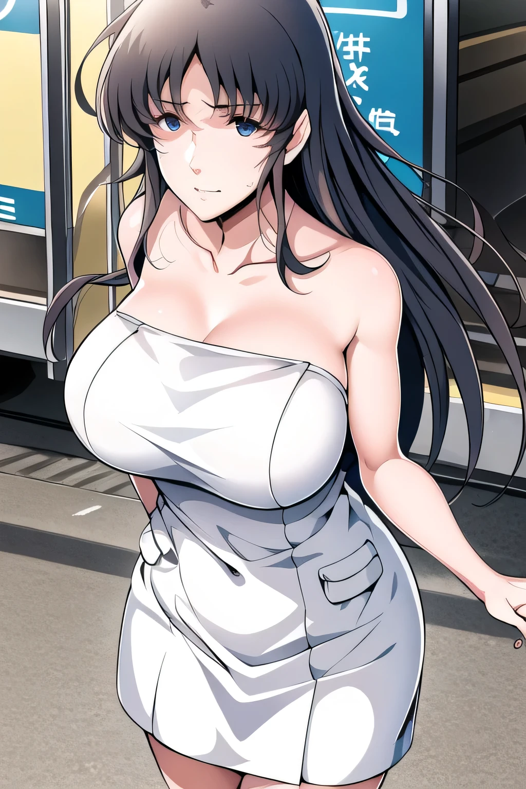 White Outfit ,Housewife with an erotic face,,nice smiles,Big Breastsでもウエストが細い,Can you draw a woman looking at a train,draw a woman waiting in front of the car in front of you,東京の地下鉄ホームでwaiting for the train女性は描けますか, ,congestion,waiting for the train,fun,Underground railway stations ,The sign hanging on the wall,{{X}},It depicts her expression more delicately,walking alone, city tour ,,(((wears casual clothes in tourist photos))), I have a SLR camera ,(Let's draw a more delicate look),(sleeveless wool sweater),( Pleated Legs,I have lacerations on my skin),(That work is enough for one person {X} is very important for work)、 That's enough,frown。unless the job requires it。 {X}、 , An attractive 20-year-old woman takes off her uniform、wants to jump off, Big black wavy hair, , Big Breasts, thin waist , , ,Faces are very important,