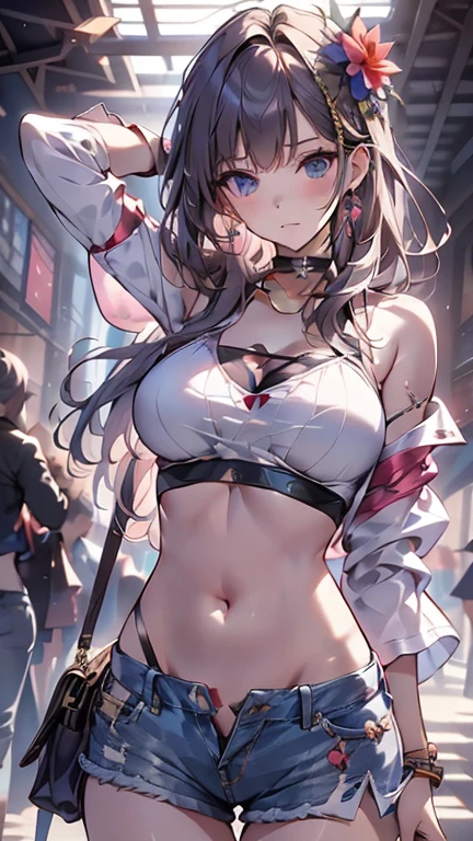 ((Best quality)), ((masterpiece)), (detailed:1.4), 3D, A beautiful cyberpunk female figure,(((Raised sexy,sexyposture))),(Super upturned buttocks),(Super large breasts)Perfect chest curve,Very detailed chest and buttocks,((Beautiful and detailed depiction of the areola))),sexy,Sexy athletic personality traits:(((Detailed depiction of camel toes))),Detailed depiction of camel toes,(((Unconventional)))。Thick hair,light particules,Pure energy chaos anti-technology,HDR(HighDynamicRange),Ray traching,NVIDIA RTX,Super-Resolution,Unreal 5,Subsurface scattering,PBR Texturing,Post-processing,Anisotropic Filtering,Depth-of-field,Maximum clarity and sharpness,Multi-layered textures,Albedo and Specular maps,Surface shading,Accurately simulate light-material interactions,perfectly proportions,Octane Render,twotonelighting,largeaperture,Low ISO,White balance,the rule of thirds,8K RAW,pregnant women with