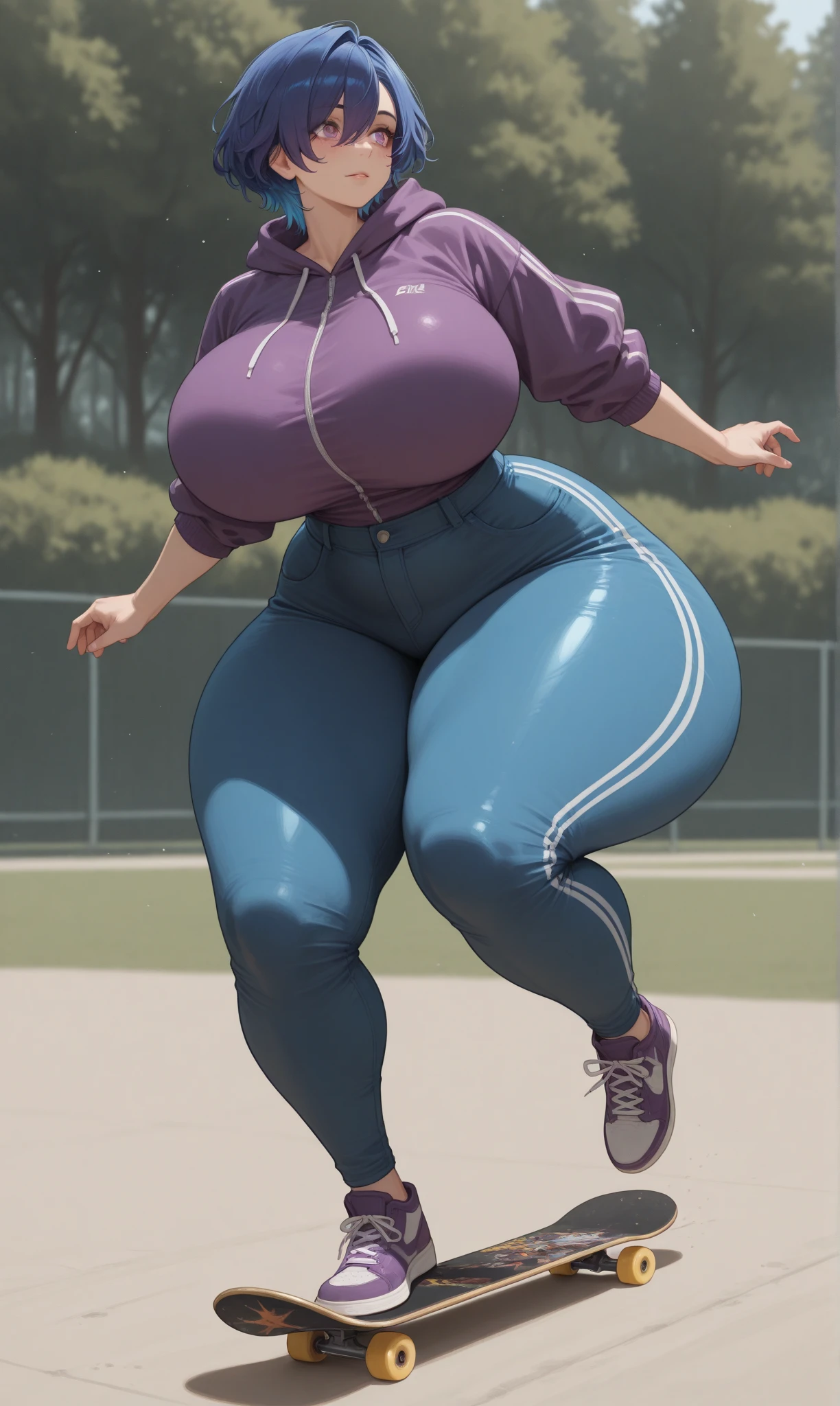 Chunli, 1 girl, ((Last))), perfect face, perfect eyes, looking at the viewer, short hair, brown hair, plump lips, thick lips, wide hips, thick thighs, Longing face, huge natural breasts, cleavage, mature mom, (often play sports), (sports short), looking at the viewer, brown eyes, outdoor, Tokyo, belly button, strong legs, full body shot,