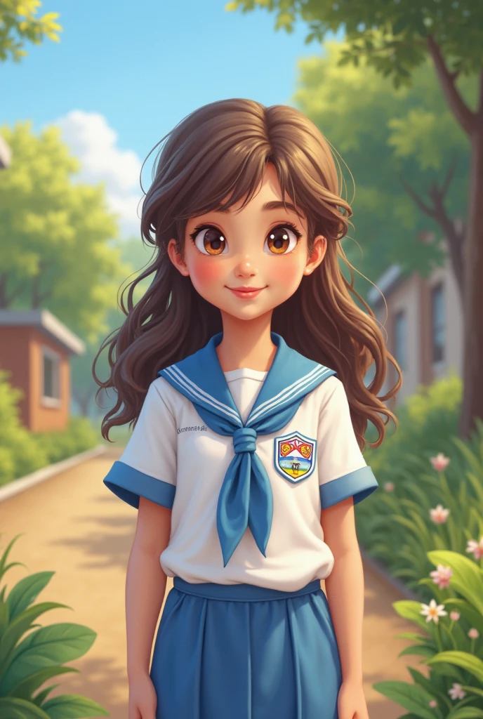 bangladeshi school girl wearing school uniform.