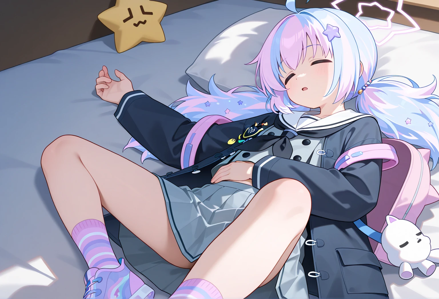 smile, whole body, Lie down in bed, Slim Hips、Stinky anus、Upper Body、Lower Body
