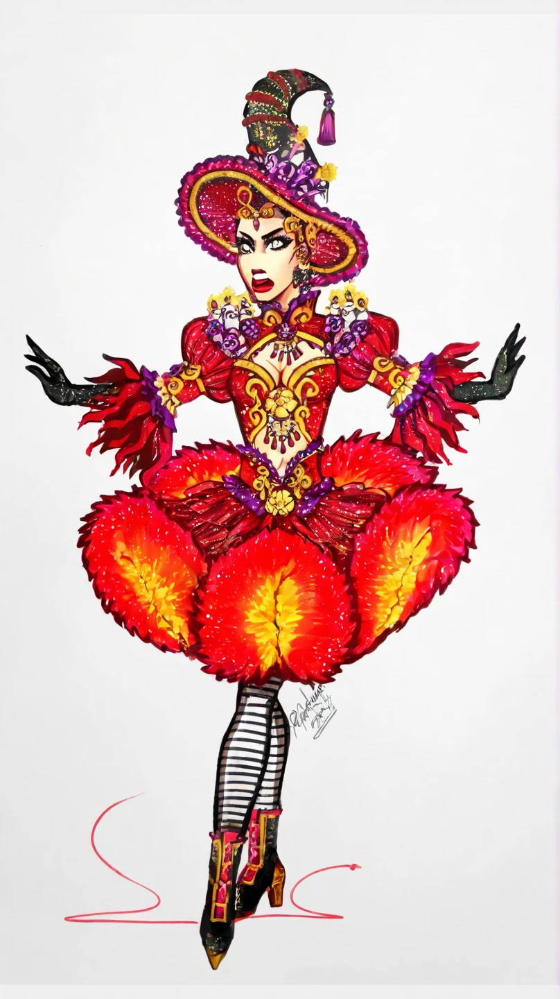 Araffe in a red lingerie and red feather bathrobe, burlesco, Foto de Sophia Loren, Sophia Loren, enevoado, jiboia de penas escarlate, manto vermelho, corpo inteiro! injection, Fantasiado, em meias red velvet, diva, Linda Wilder, terno de corpo vermelho, arrastar, corpo inteiro em tiro, corpo inteiro com traje, Drag Queen;;, deslumbrante, a phoenix