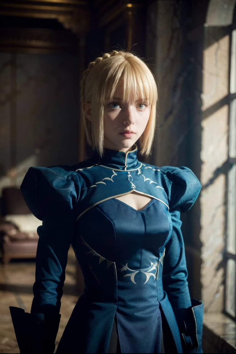 artoria pendragon ((fate stay night)), Ojos verdes, Cabello rubio, Cuerpo delgado y perfecto, ((ufotable)), Ojos realistas, Cuerpo completo,perfect ass