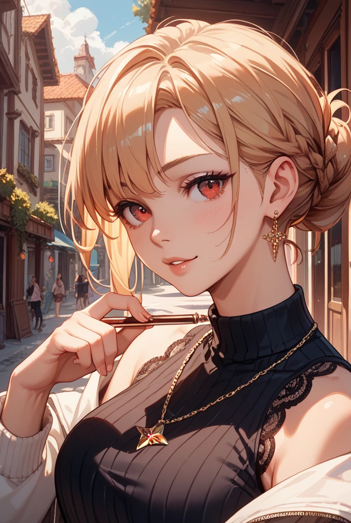 (​masterpiece、top-quality、top-quality、Beautifully Aesthetic:1.2)、a blond、５a person、a beauty girl