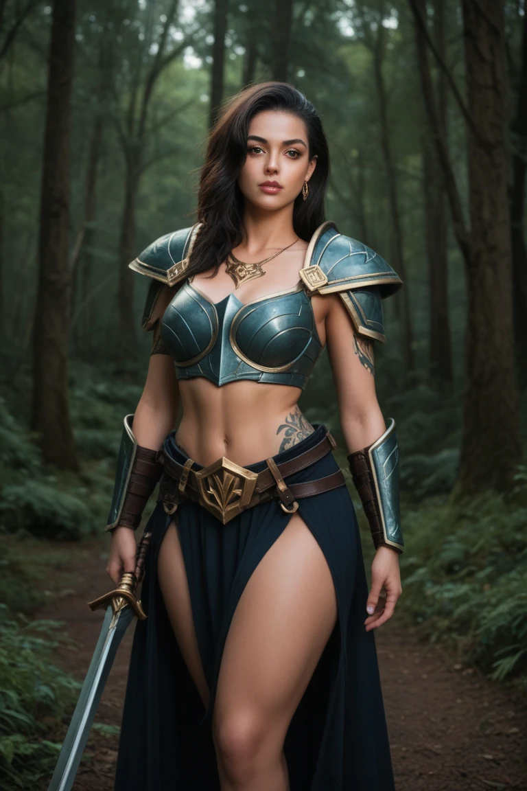 A stunning intricate full color portrait of a 28 year old woman, gladiator armor, Gladiator movie set, epic character composition,by ilya kuvshinov, alessio albi, nina masic,sharp focus, subsurface scattering, f2, 35mm, film grain <lora:AlexCoal:1>